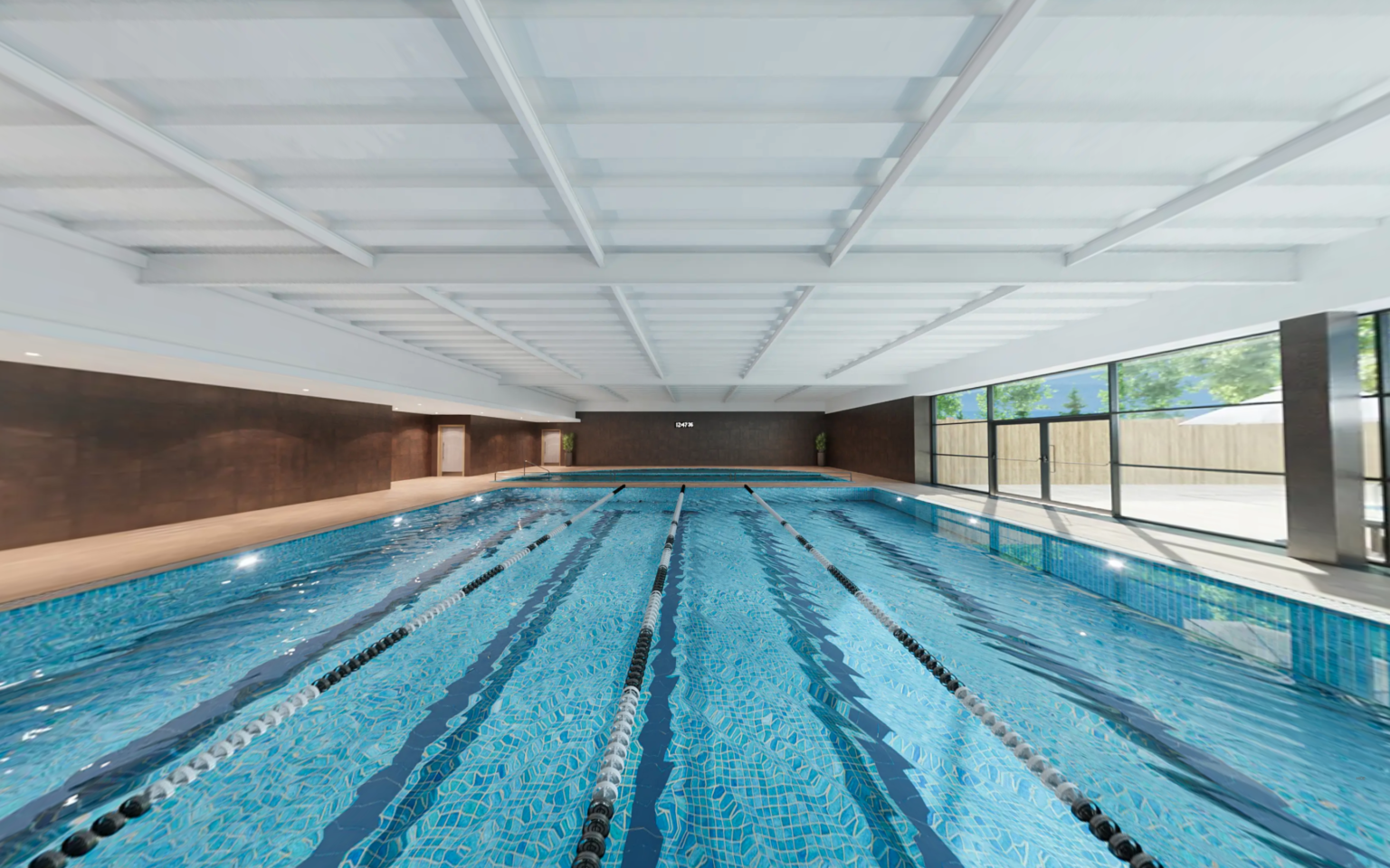 CGI still from the David Lloyd Southend virtual tour showing a club interior before construction
