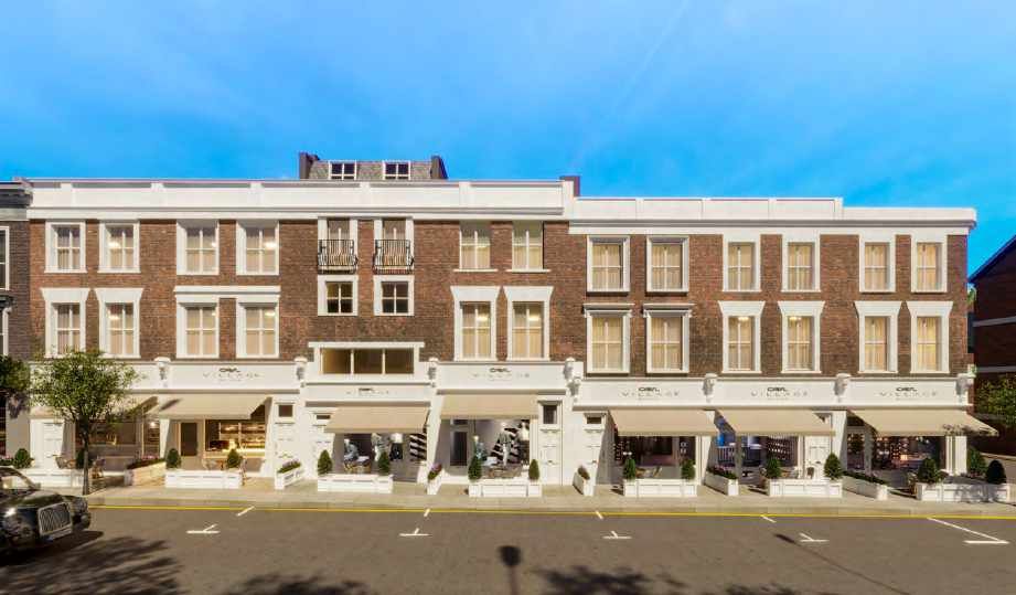 Photorealistic CGI of the same terrace