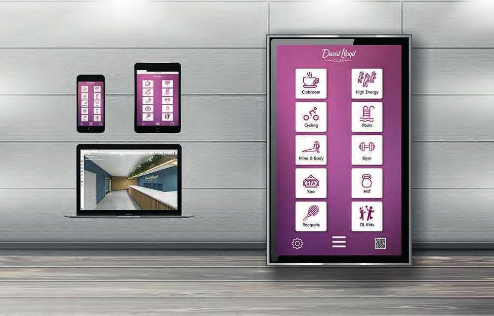 Health club sales touchscreen showing membership options